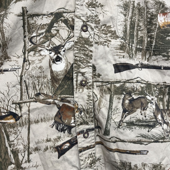 K's Outdoors Men's XL Deer Hunting Long Sleeve Button Shirt Tan Buck Hunt - Picture 2 of 7